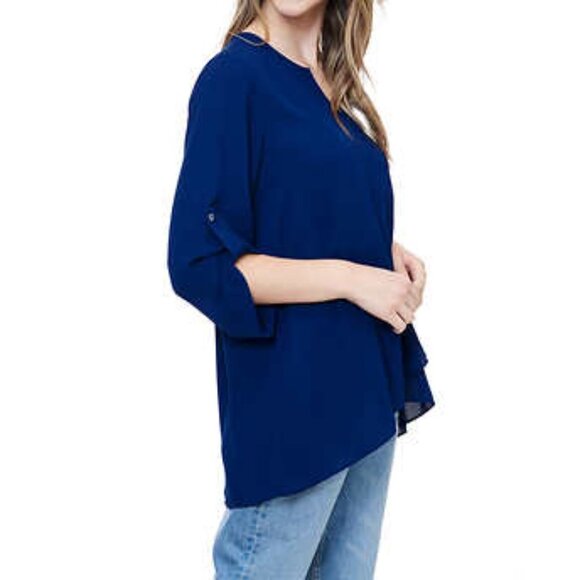 NEW Cristina B Roll Up Sleeve Tunic | Blue - Picture 3 of 5